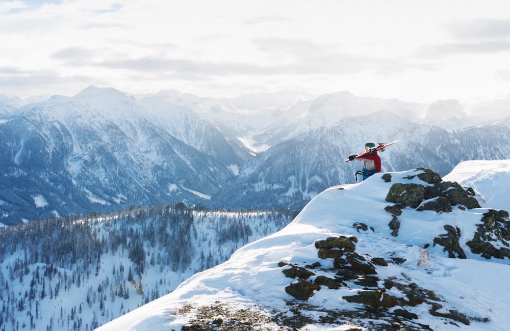 Skifahrer auf Gipfel in Wagrain-Kleinarl in Ski amadé © TVB Wagrain-Kleinarl